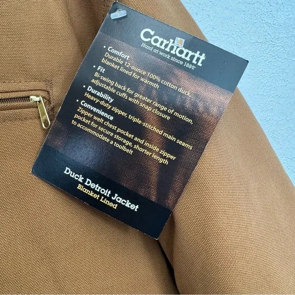 NEW Vintage Carhartt J01 Brown Duck Detroit Blanket Lined Jacket Size 54 - Picture 3 of 13